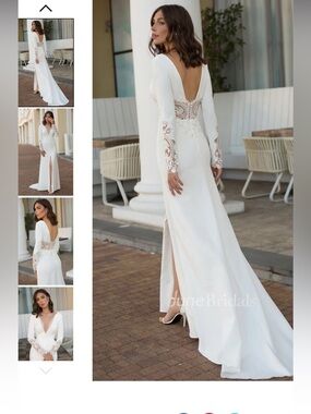Vintage Modest Long Sleeve Spring Wedding Dress